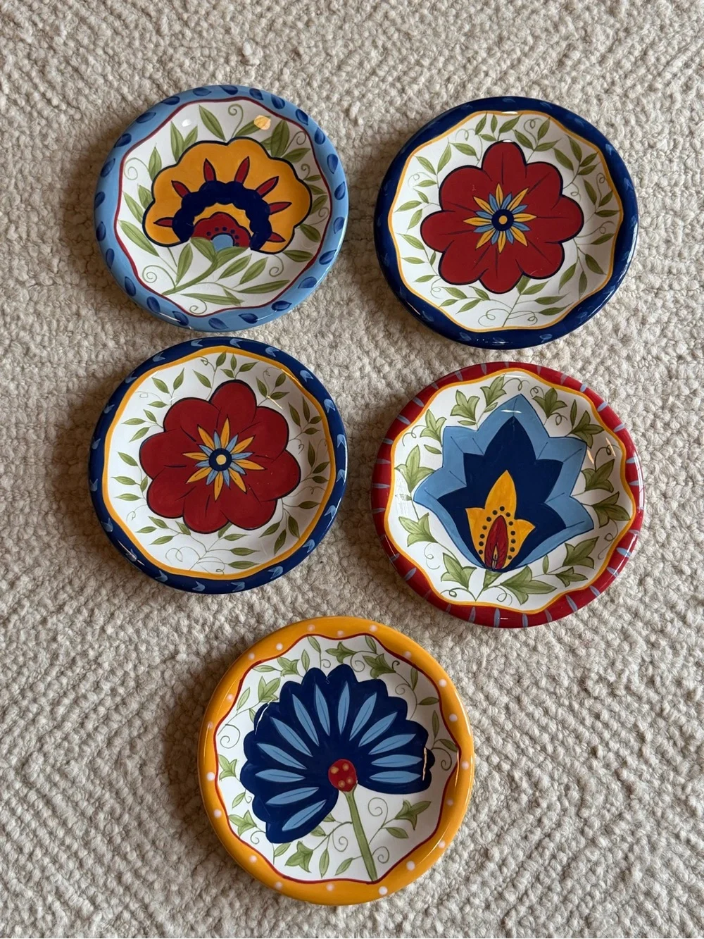 Pier 1 Imports Floral Center Salad Dessert Plates 8.25